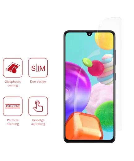 Rosso Samsung Galaxy A41 Ultra Clear Screen Protector Duo Pack afbeelding 2
