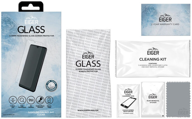 Eiger Samsung Galaxy A41 Tempered Glass Case Friendly Protector Plat afbeelding 5