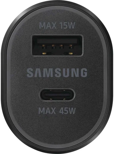 Originele Samsung Super Fast Charge USB-A / USB-C Autolader Zwart afbeelding 2