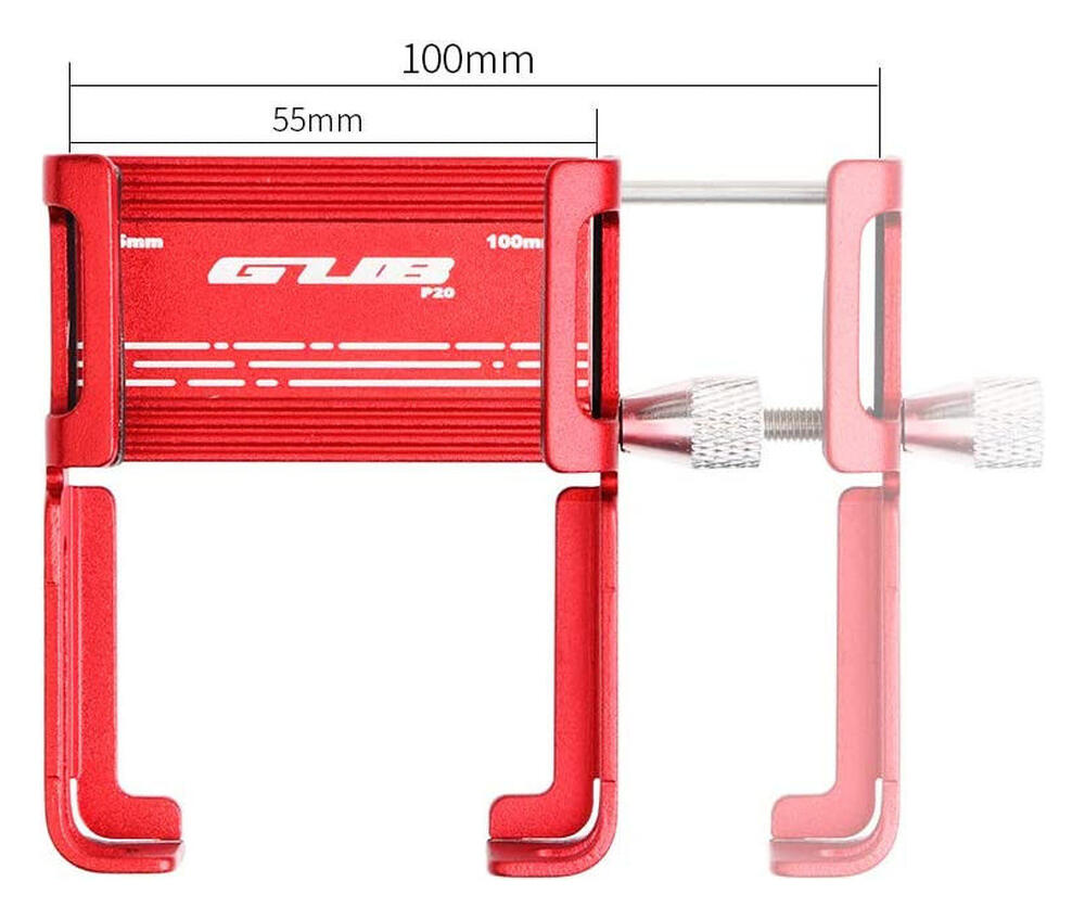 GUB P20 Universele Verstelbare Telefoonhouder voor Fietsen Rood afbeelding 5