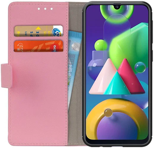 Samsung Galaxy M21 Hoesje Portemonnee Stijlvol met Standaard Roze afbeelding 1