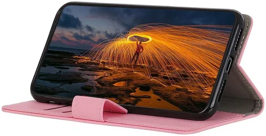 Samsung Galaxy M21 Hoesje Portemonnee Stijlvol met Standaard Roze afbeelding 3