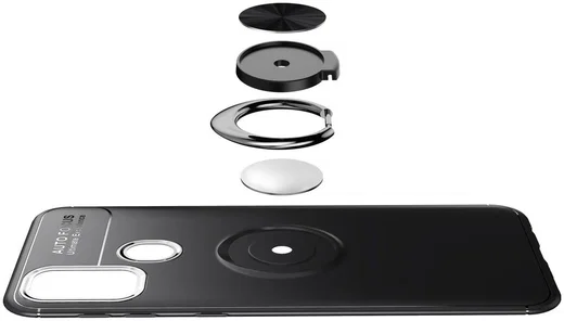 Samsung Galaxy M21 Hoesje met Ring Kickstand Zwart afbeelding 12