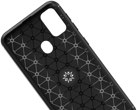 Samsung Galaxy M21 Hoesje met Ring Kickstand Zwart afbeelding 3