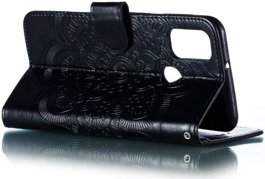 Samsung Galaxy M21 Hoesje Portemonnee met Mandala Print Zwart afbeelding 3