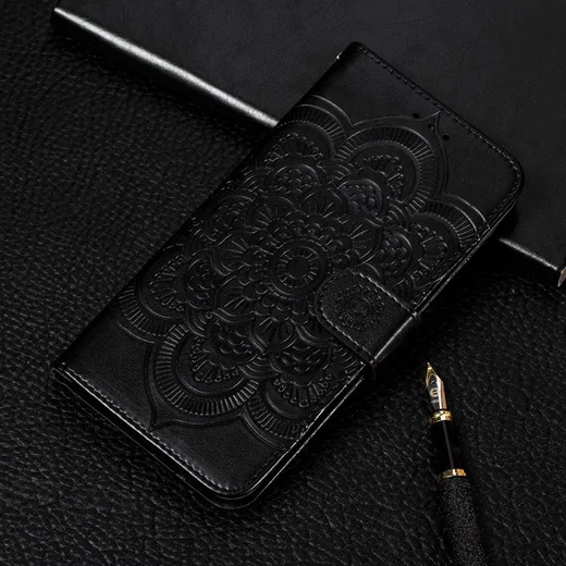 Samsung Galaxy M21 Hoesje Portemonnee met Mandala Print Zwart afbeelding 6