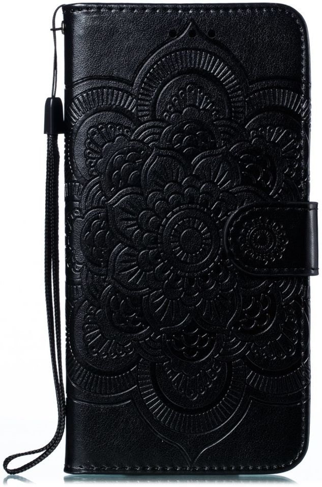 Samsung Galaxy M21 Hoesje Portemonnee met Mandala Print Zwart afbeelding 1