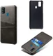Samsung Galaxy M21 Hoesje met Kunstlederen Coating Zwart afbeelding 3