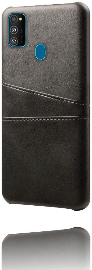 Samsung Galaxy M21 Hoesje met Kunstlederen Coating Zwart afbeelding 1