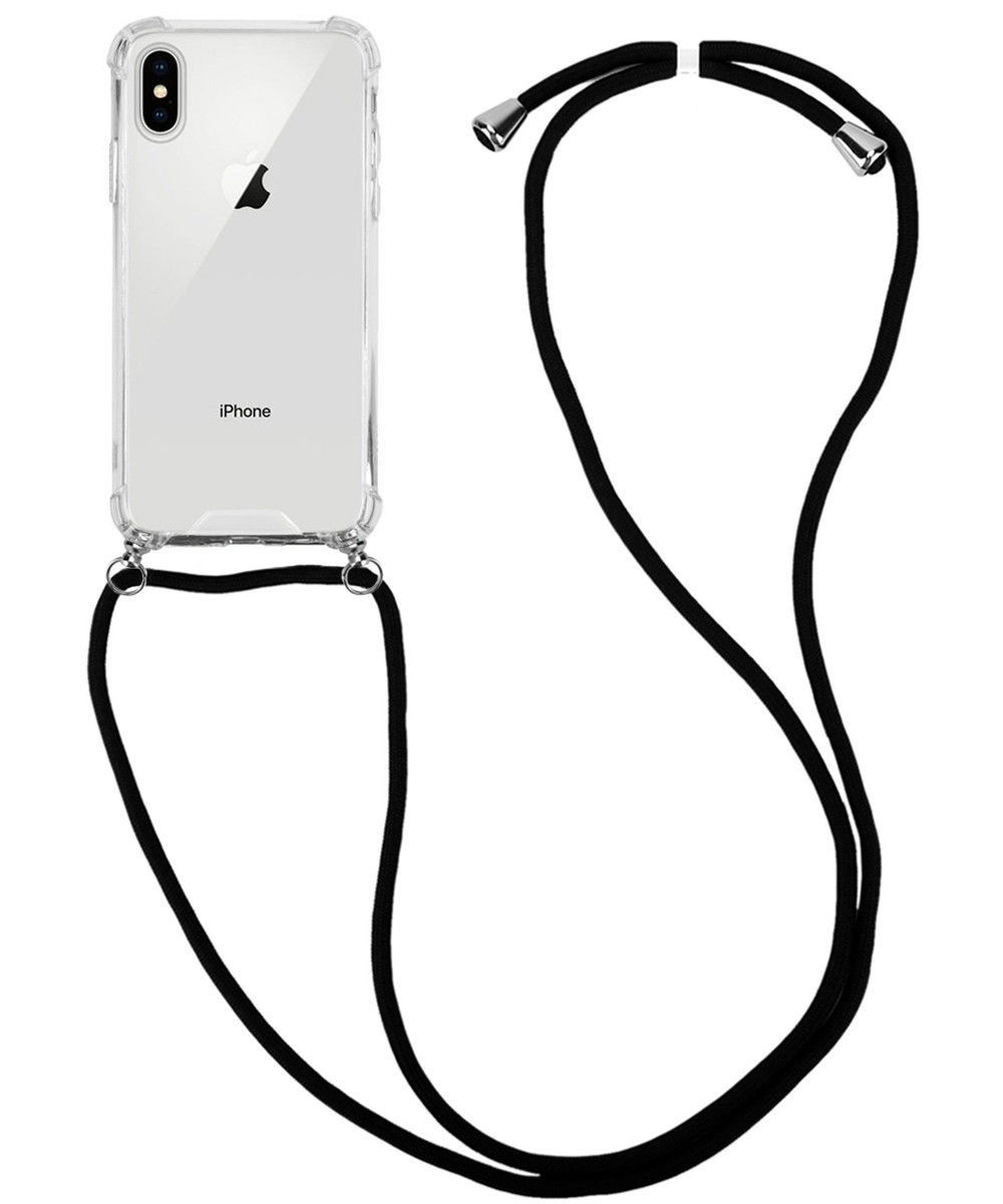 Apple iPhone XS Max Hoesje Hybride Back Cover met Koord Zwart afbeelding 1