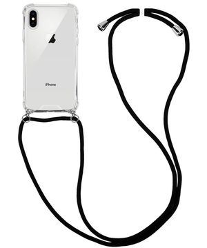 Apple iPhone XS Max Hoesje Hybride Back Cover met Koord Zwart