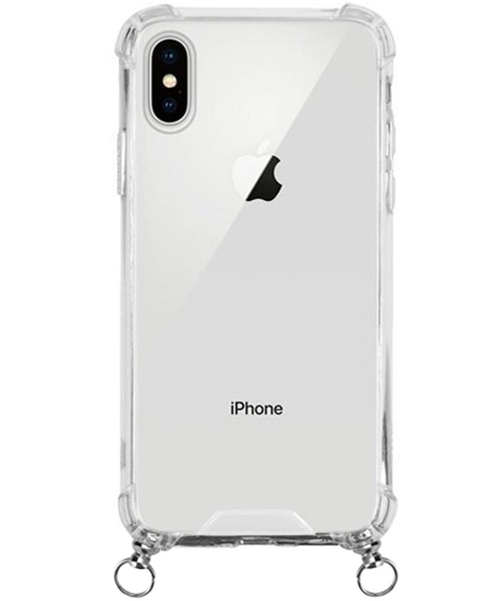 Apple iPhone XS Max Hoesje Hybride Back Cover met Koord Zwart afbeelding 2