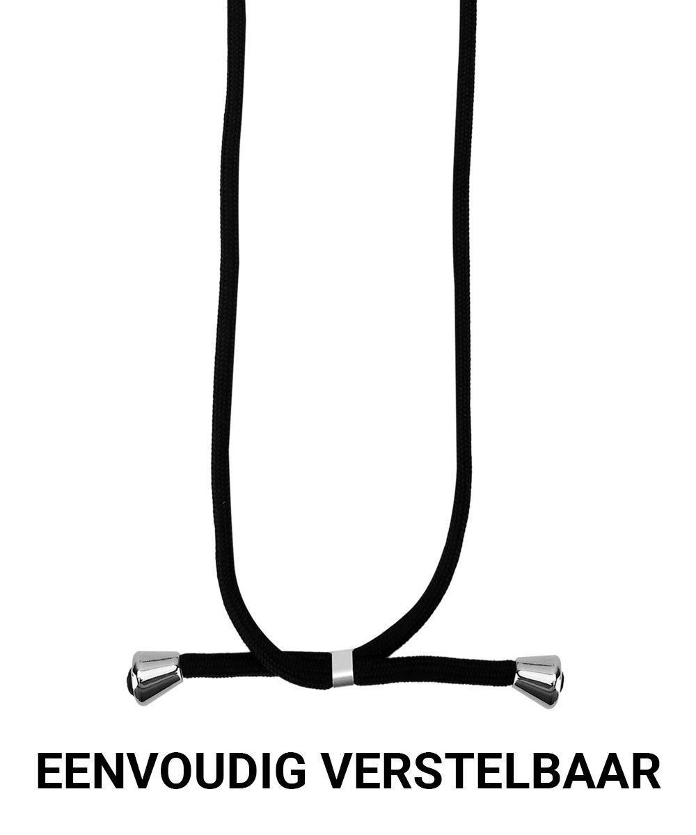 Apple iPhone XS Max Hoesje Hybride Back Cover met Koord Zwart afbeelding 3