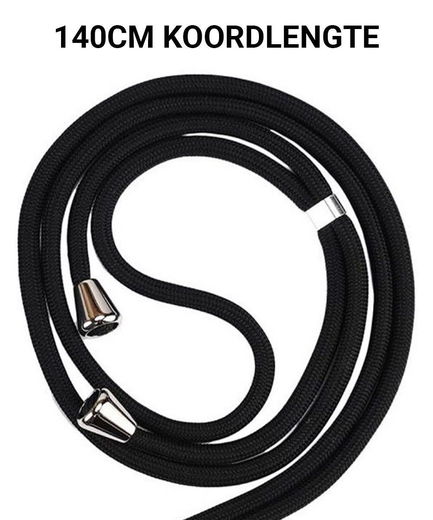 Apple iPhone XS Max Hoesje Hybride Back Cover met Koord Zwart afbeelding 4