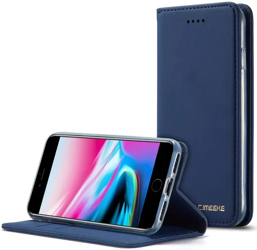 iPhone SE (2020/2022)/8/7 Hoesje Portemonnee Book Case Kunstleer Blauw afbeelding 2
