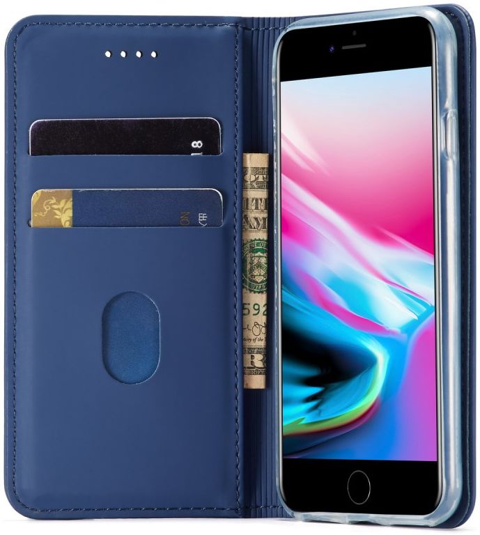 iPhone SE (2020/2022)/8/7 Hoesje Portemonnee Book Case Kunstleer Blauw afbeelding 15