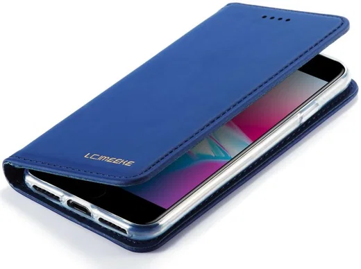 iPhone SE (2020/2022)/8/7 Hoesje Portemonnee Book Case Kunstleer Blauw afbeelding 6