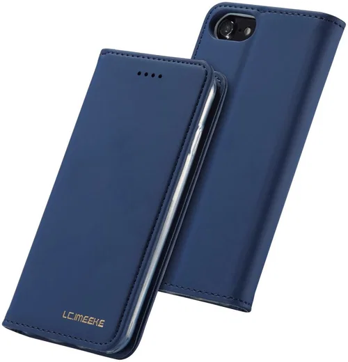iPhone SE (2020/2022)/8/7 Hoesje Portemonnee Book Case Kunstleer Blauw afbeelding 9