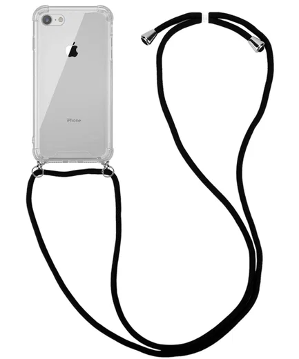 iPhone SE (2020/2022) / 8 / 7 Hoesje Hybride Back Cover Koord Zwart afbeelding 1