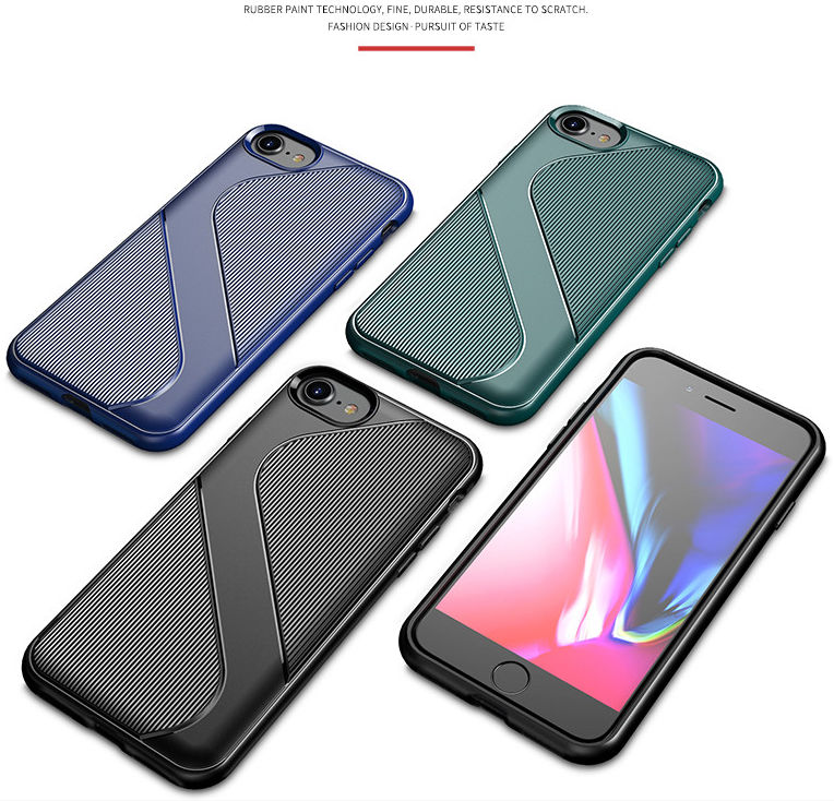 Apple iPhone SE (2020/2022) Hoesje S-Line Back Cover TPU Blauw afbeelding 7