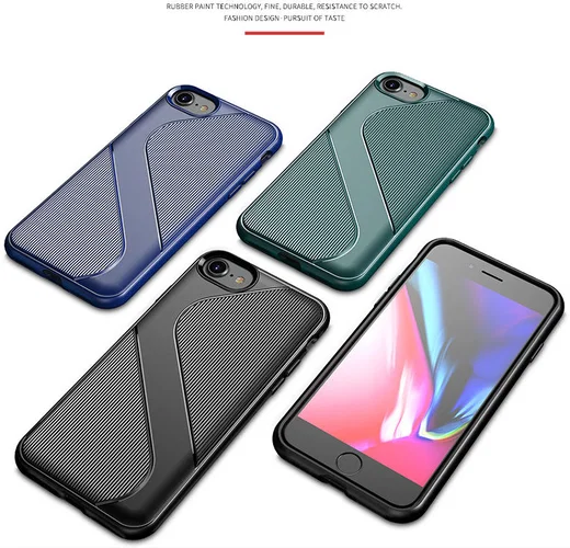 Apple iPhone SE (2020/2022) Hoesje S-Line Back Cover TPU Blauw afbeelding 7