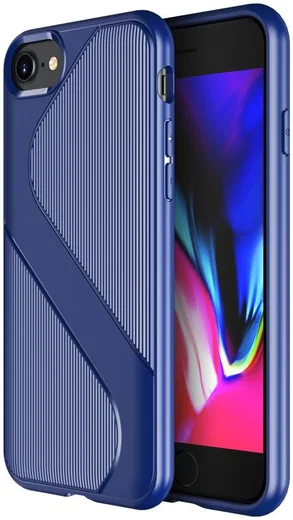 Apple iPhone SE (2020/2022) Hoesje S-Line Back Cover TPU Blauw afbeelding 1