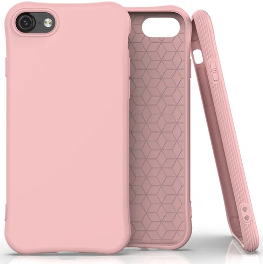 Apple iPhone SE (2020) Hoesje Schokbestendig TPU Flexibel Matte Roze afbeelding 1