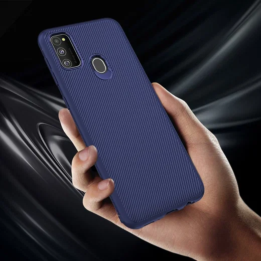 Samsung Galaxy M21 Hoesje Twill Slim Textuur TPU Blauw afbeelding 6