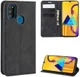 Samsung Galaxy M21 Hoesje Zijdezacht Kunstleer Portemonnee Zwart afbeelding 4