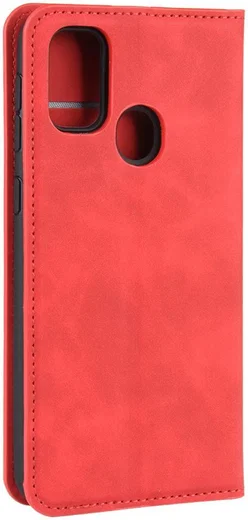 Samsung Galaxy M21 Hoesje Zijdezacht Kunstleer Portemonnee Rood afbeelding 7