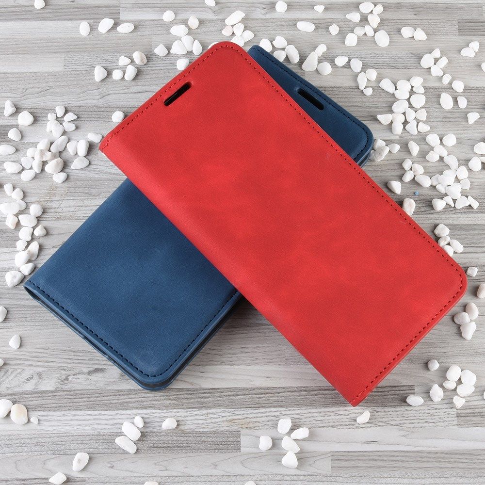 Samsung Galaxy M21 Hoesje Zijdezacht Kunstleer Portemonnee Rood afbeelding 9