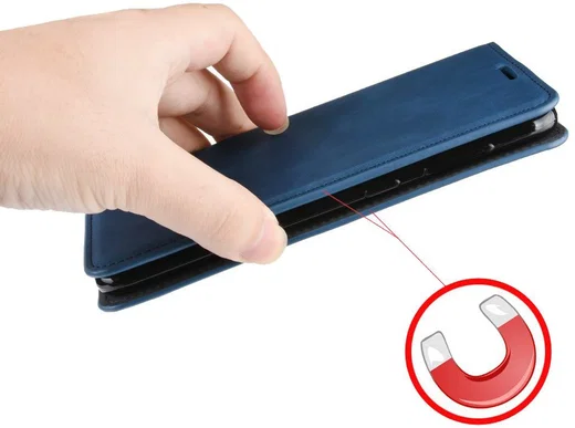 Samsung Galaxy M21 Hoesje Zijdezacht Kunstleer Portemonnee Blauw afbeelding 10