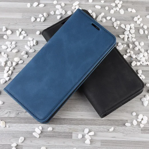 Samsung Galaxy M21 Hoesje Zijdezacht Kunstleer Portemonnee Blauw afbeelding 4