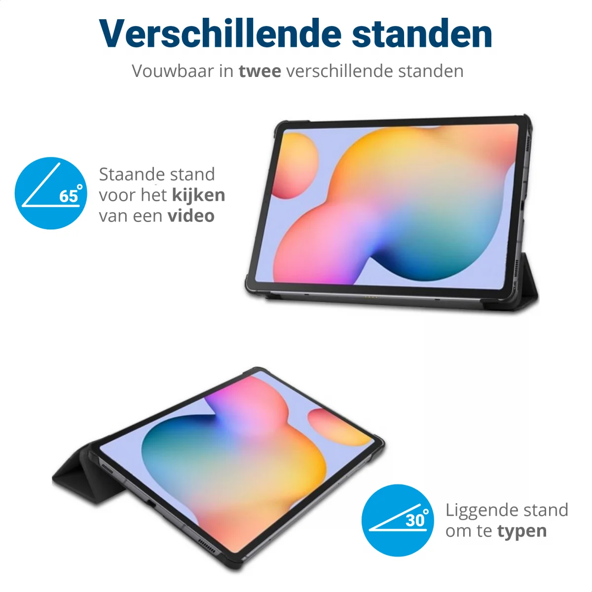 Samsung Galaxy Tab S6 Lite Hoesje Tri-Fold Zwart afbeelding 5