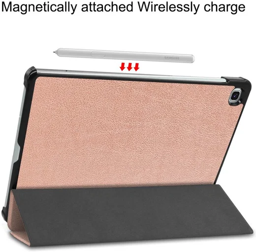 Samsung Galaxy Tab S6 Lite Hoesje Tri-Fold Roze Goud afbeelding 7