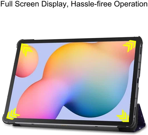 Samsung Galaxy Tab S6 Lite Hoesje Tri-Fold Paars Print afbeelding 5