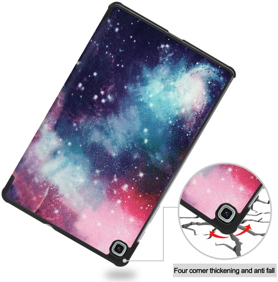 Samsung Galaxy Tab S6 Lite Hoesje Tri-Fold Paars Print afbeelding 8