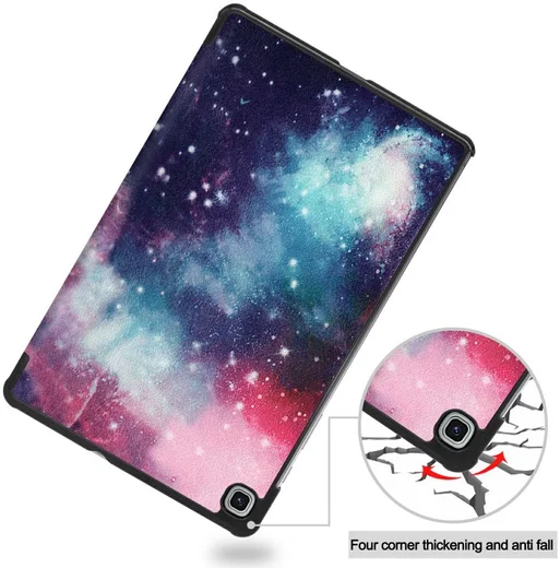 Samsung Galaxy Tab S6 Lite Hoesje Tri-Fold Paars Print afbeelding 8