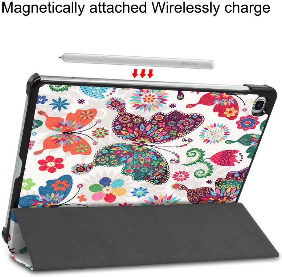 Samsung Galaxy Tab S6 Lite Hoesje Tri-Fold Vlinder Print afbeelding 7