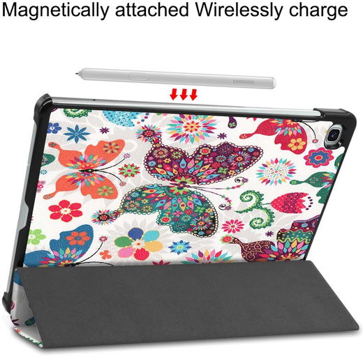 Samsung Galaxy Tab S6 Lite Hoesje Tri-Fold Vlinder Print afbeelding 7