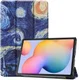 Samsung Galaxy Tab S6 Lite Hoesje Tri-Fold Sterrennacht Print afbeelding 1