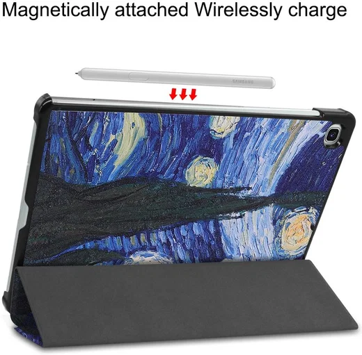 Samsung Galaxy Tab S6 Lite Hoesje Tri-Fold Sterrennacht Print afbeelding 7