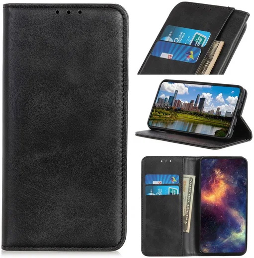 Samsung Galaxy A31 Hoesje Portemonnee Splitleer Book Case Zwart afbeelding 9