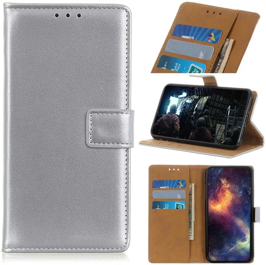 Samsung Galaxy A31 Hoesje Portemonnee Book Case Kunstleer Zilver afbeelding 6