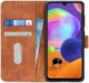 KHAZNEH Samsung Galaxy A31 Hoesje Retro Wallet Book Case Bruin afbeelding 1