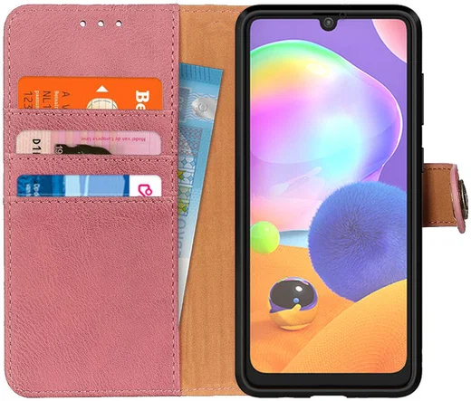 KHAZNEH Samsung Galaxy A31 Hoesje Portemonnee Book Case Roze afbeelding 1