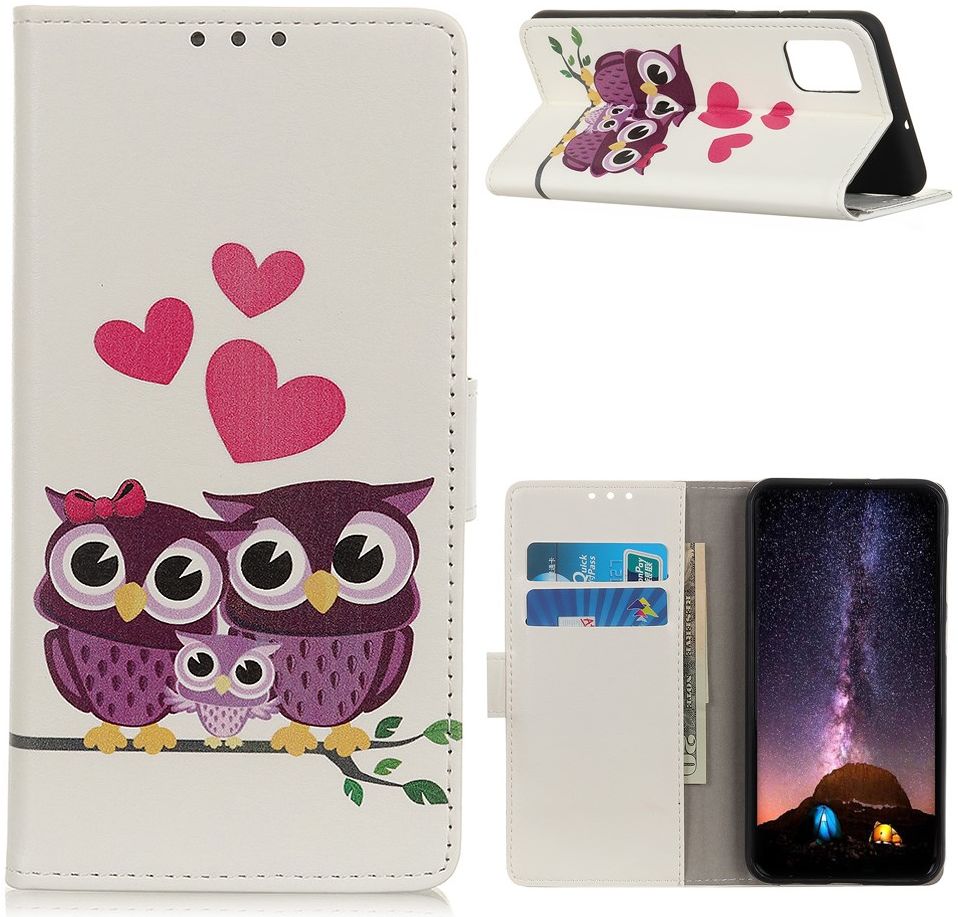 Samsung Galaxy A31 Hoesje Wallet Book Case met Uilen Print afbeelding 6
