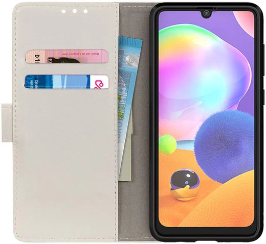 Samsung Galaxy A31 Hoesje Wallet Book Case met Uilen Print afbeelding 2