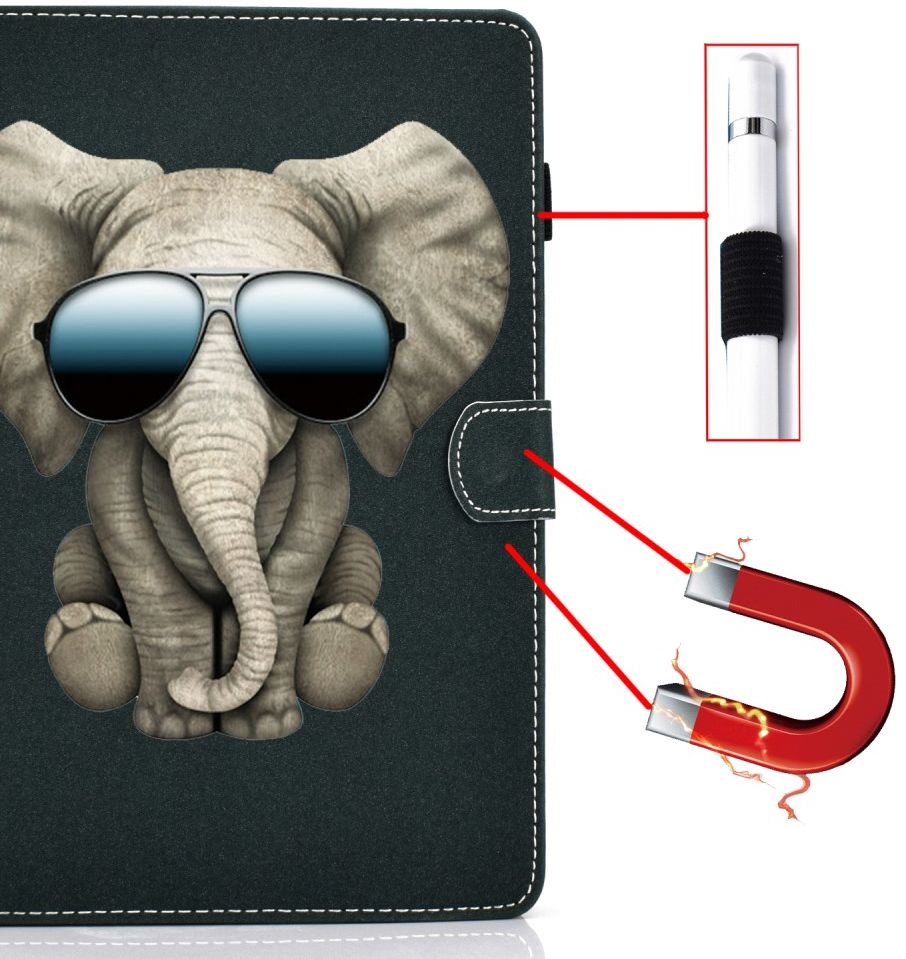 Samsung Galaxy Tab S6 Lite Portemonnee Hoesje met Olifant Print afbeelding 2