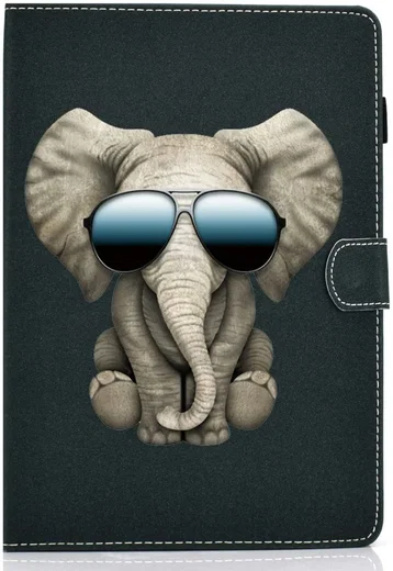 Samsung Galaxy Tab S6 Lite Portemonnee Hoesje met Olifant Print afbeelding 1